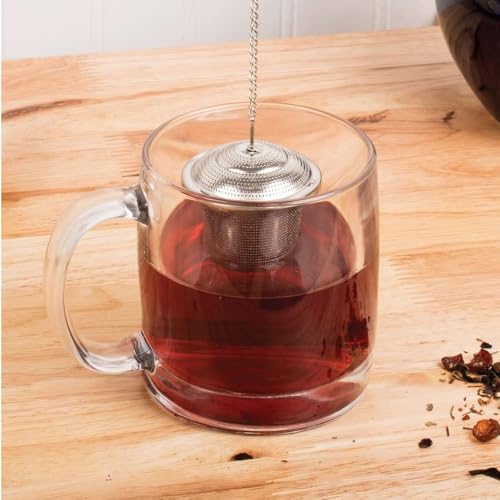 Tealand Durable Infuser Basket Stainless Steel Silver-Coloured Platinized Perfect Size Suitable To Any Teapot Mugs Cups To Steep Green Black Herbal Oolong Loose Leaf Tea 6.5x6cm