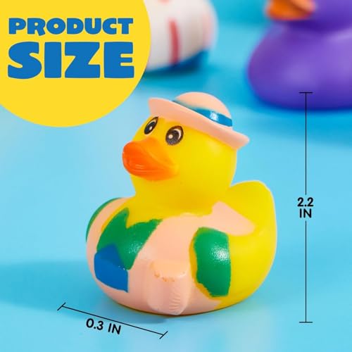 AM ANNA 24 Pcs Rubber Ducks Bath Toy for Kids, Random Assortment Ducks Bulk Mini Rubber Duckies for Toddler Baby Bath Toys, Kids Bath Pool Toys Birthday Gifts Party Favors