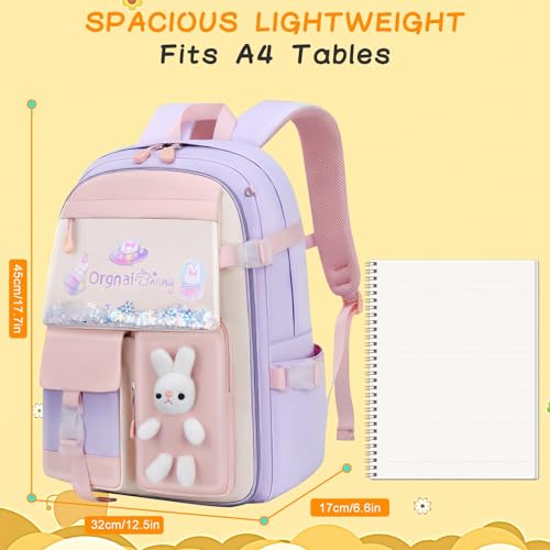 SYOSI Cute Cartoon School Bag for Girls, Large Capacity & Ultralight Waterproof Backpack, Perfect Lightweight Daypack for Kids, Ideal School Gifts!