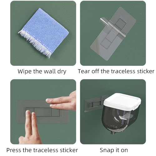 Toilet Paper Holder Wall Mount,Wall Mounted Tissue Box, Waterproof Paper Holder Bathroom Roll Holder, Bathroom, Kitchen（black）