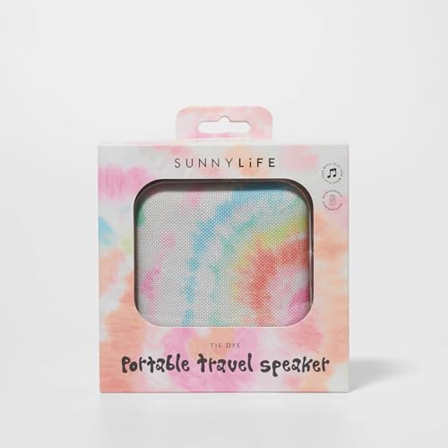 Sunny Life Portable Travel Speaker Tie Dye - Compact Bluetooth Speaker - Colorful Tie Dye Design - Lightweight & Wireless - Perfect for Outdoor Adventures, Travel, & Music On the Go