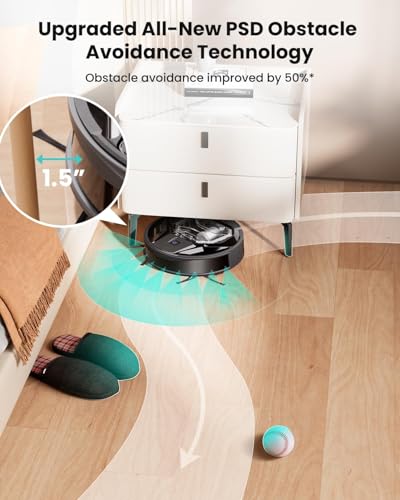 Lefant M320 Robot Vacuum and Mop Combo, 6000Pa Strong Suction 210 Min Runtime, Visible 800ML Dustbin, Self-Charge Robotic Vacuum Cleaner, Alexa/APP/WiFi, Ideal for Pet Hair Hard Floor Low Pile Carpet