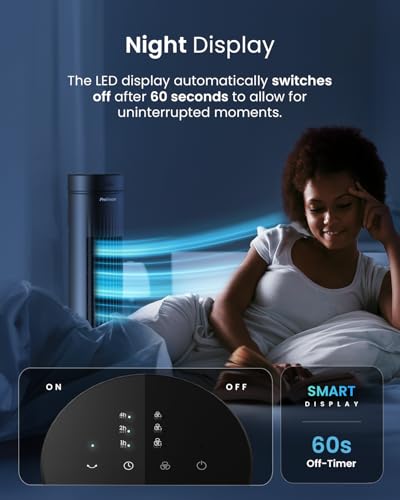 Pro Breeze® 30" Tower Fan with 7-Hour Digital Timer, Remote Control, 3 Cooling Fan Modes & LED Light Indicator - Powerful & Energy-Efficient Electric Fan for Home and Office (Black 30")