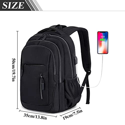 Qiccijoo Laptop Backpack for Men & Women Business Travel Backpack with Usb Charging Port College School Computer Backpack Fits 15.6 Inch Laptop Notebook