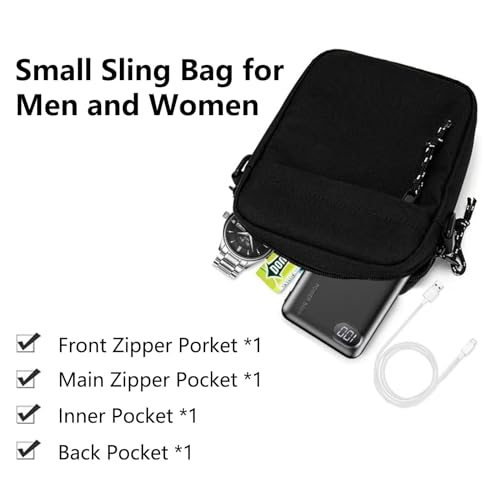 Azonee Sling Bag, Sling Crossbody Backpack Shoulder Bag for Men Women, Lightweight One Strap Sling Bag Backpack Mini Sling Purse Chest Bag for Hiking Walking Biking Travel Cycling