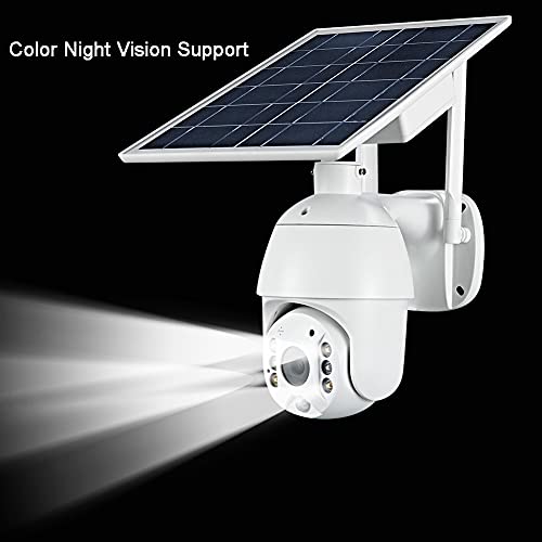 ALPTOP 100% Wire-Free Wireless Rechargeable Battery Solar Powered Outdoor 1080P Pan Tilt WiFi Security Camera PIR Motion Recording Two-Way Audio IP65 Weatherproof Night Vision Built-in SD Slot