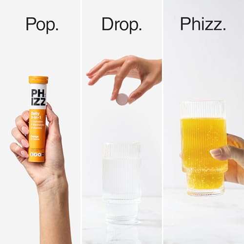 Phizz Multivitamins Rehydration Tablets - High Strength Vitamin C and Zinc - Orange (20 Tablets)