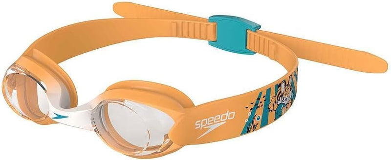 Speedo KIDS Illusion Goggle Swimming Goggles (pack of 1) - One Size Aquarium/Aanadi Orange/White/Clear