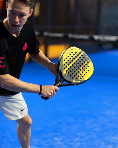 PadelPursuit SpynX Padel Racket 360g Carbon Fibreglass Sandpaper Surface EVA 15 Foam Spin Control Maximum Performance