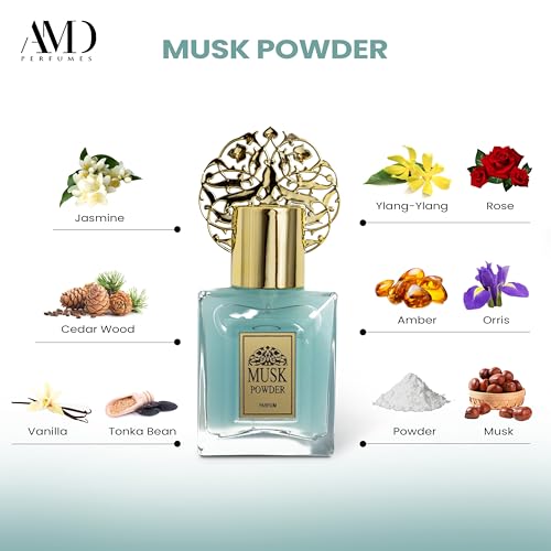 Musk Collection By AMD Perfumes Musk Powder Perfume For Women - Long Lasting Women's Fragrances - Gift for Women Eau de Parfum EDP 30ml