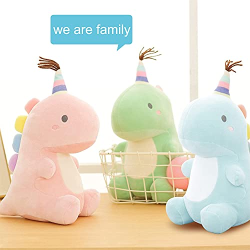 KASTWAVE Plush Toys Cute Stuffed Animal Soft Plushie, Mini and Cute Dinosaur Toy, Dinosaur Soft Dino Plushie for Kids Plush Doll Gifts for Boys Girls Blue, 9 Inch Cute Animal Dinosaur Design (Green)