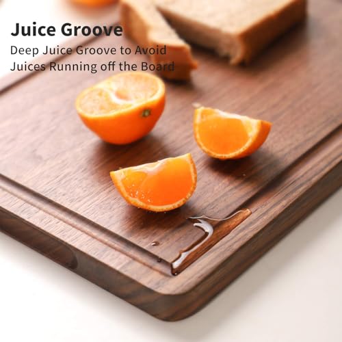 Clarmonde 6Pcs Acacia Wood Cutting & Reversible Charcuterie Board with Juice Groove - 11.8" x 7.9" Durable Eco-Friendly Chopping Board for Meat, Fruits, Vegetables & Cheese (6)