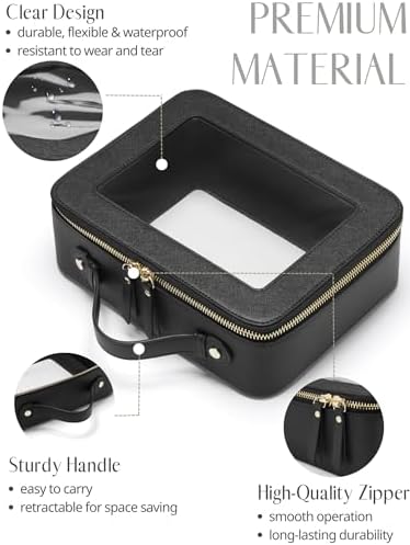 Small Cosmetic Bag for Purse Mini Makeup Bag for School Cute Clear Make Up Pouch for Travel Tiny Leather White Make Up Organizer Case for Backpack Toiletry Bag Waterproof Square Pouch with Zipper