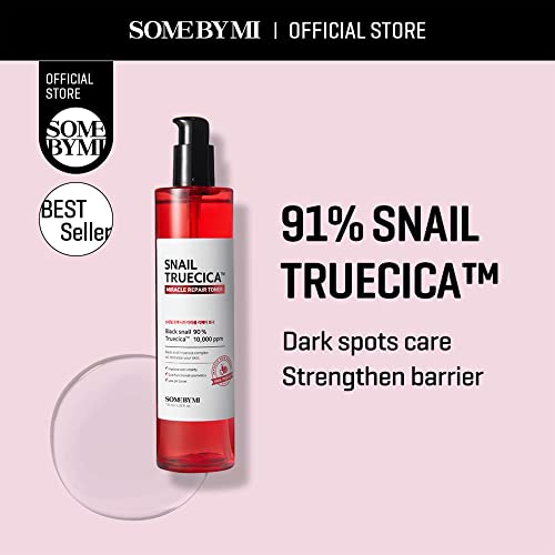 Some By Mi Snail Truecica Miracle Repair Face Toner | 135ml | Made From Snail Mucin For Sensitive Skin | Daily Repair Toner For Skin Texture & Pigmentation Care