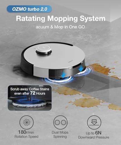 ECOVACS X1 OMNI Robot Vacuum Cleaner (Auto Clean+Auto Empty) Deep Sweeping and Mopping, 5000PA Strongest Suction, AIVI 3D and OZMO Turbo 2.0 Technology, OK, YIKO Voice Control (1 Year Warranty)
