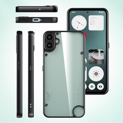 T Tersely for Nothing CMF Phone 1 Case, Hard PC Back + Soft TPU Bumper Crystal Clear Slim Fit Lightweight Transparent Skin Cover Shockproof Non-Slip Anti-Yellow Protection