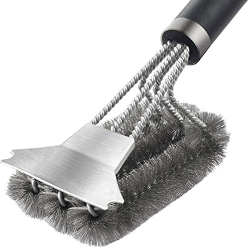 Khazna Grill Cleaning Brush, BBQ Grill Brush and Scraper, Stainless Steel Grill Cleaner with Durable Woven Wire bursh, Safe Grill Cleaning Tool