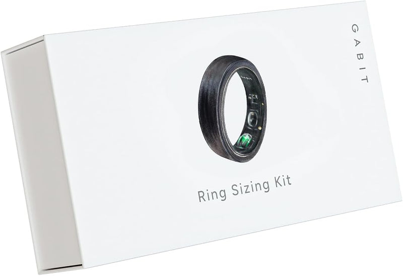 Gabit Smart Ring 7+ Day Battery, Calorie Counter Sleep, Fitness, Nutrition, Stress Track Steps, VO2 Max, Recovery Buy Sizing Kit First Smart Ring for Men & Women Titanium, Matte Black 10 - Sizing Kit Black