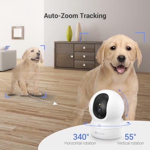 EZVIZ Security Camera CP1 Pro, 4MP CCTV Camera for Home, 360° Indoor Camera, Baby Monitor with Color Night Vision, Human Shape & Loud Noise Detection with Auto-Tracking, Two-Way Audio, Dual-Band Wi-Fi