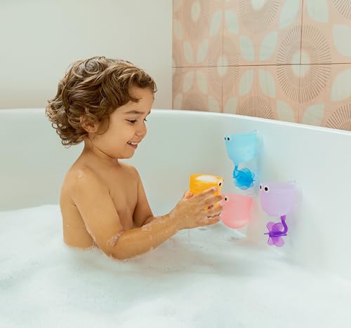 Munchkin Falls™ Bath Scoop & Pour Set , bath toy, bath activity fun, colorful toy to keep kids engaged, infant/baby/toddler/kids, 12 Months and above. Pack of 4