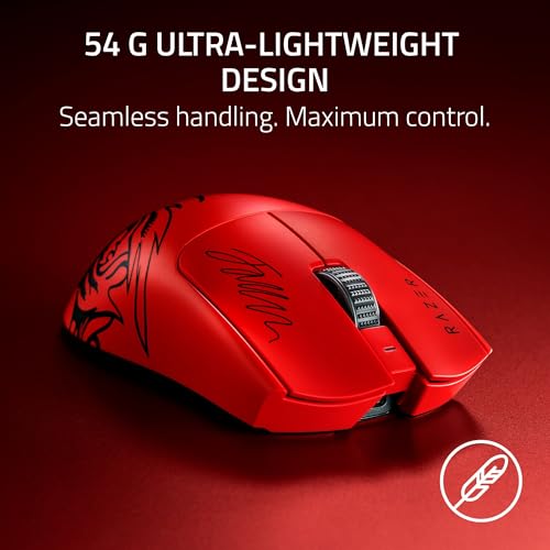 Razer Viper V3 Pro Wireless Esports Gaming Mouse: Symmetrical, 55g Lightweight, 8K Polling, 35K DPI Optical Sensor, Gen3 Optical Switches, 8 Programmable Buttons, 95 Hr Battery - Faker Edition