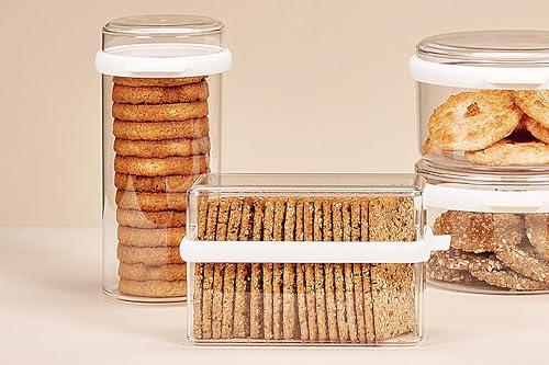 Mepal omnia Knäckebrotdose Stora weiß – Transparent und passend für eine Packung Knäckebrot, SAN/TPE, 9 x 12.8 cm