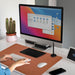 Abarcy Dual-Sided Leather Mouse Pad - 2XL Waterproof Desk Mat, 80x40 cm, Non-Slip, Stitched Edges, Multi-Use, Gaming & Office Mousepad - Brown & Grey, Portable, Ergonomic Design for Smooth Movement