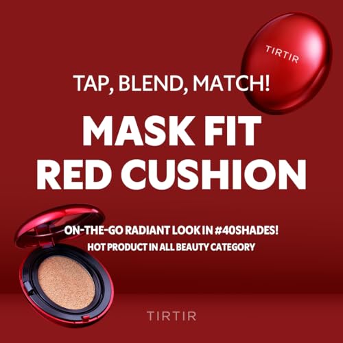 [*Mini Size*] TIRTIR Mask Fit Red Cushion Foundation | Japan's No.1 Choice for Glass skin, Long-Lasting, Lightweight, Buildable Coverage, Semi-Matte (23N Sand, 4.5g (Pack of 1))