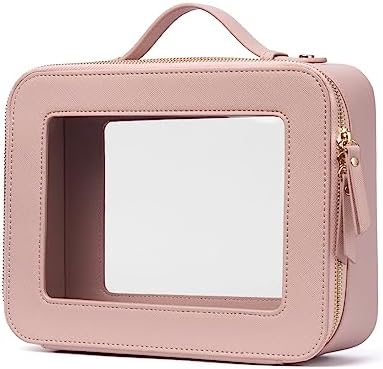 Small Cosmetic Bag for Purse Mini Makeup Bag for School Cute Clear Make Up Pouch for Travel Tiny Leather White Make Up Organizer Case for Backpack Toiletry Bag Waterproof Square Pouch with Zipper