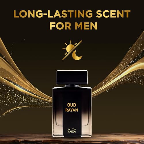 RAYAN Modern Oud Perfume for Men - Long Lasting Arabian Eau De Parfum, 100mL (3.34 Fl oz), Men Perfume with Oud, Sandalwood, Grapefruit, Cardamom & Lavender, Ideal Gift for Him for Ramadan & Eid