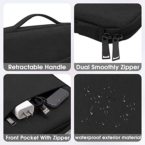 Arae Laptop Sleeve Case 14-15.4 inch Compatible with HP, ASUS, Lenovo, Acer, Notebook, Carrying Computer Bag Accessories Polyester Case with Pocket,Black