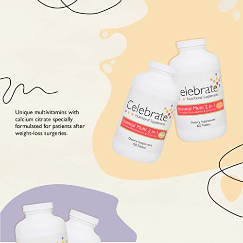 CELEBRATE Essential Multi 2-in-1 Bariatric Supplements â€“ Post Weight Loss Surgery Multivitamin (Mango)
