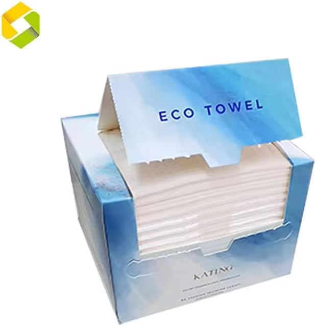 Disposable Face Towel, Extra Thick Soft Large Clean Facial Towels, Biodegradable Facial Towels, Plant Fiber Facial Washcloth Dry Wipes for Sensitive Skin, Travel, Makeup Remover, 50 Count, Blue
