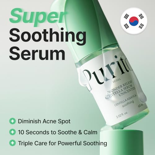 PURITO Centella Unscented Serum, Korean Centella, for All Skin Types, Ampoule, Soothing, Calming, Facial Serum for face, Vegan & Cruelty-Free, Korean Skin Care, 60ml 2fl.oz