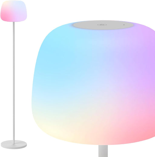 Lantern Floor Lamp, Halo Gradient Lamp with Silicone Soft Lamp Shade RGBICWW Smart Standing Lamp with 100+Scene Modes,1000K-10000K,Music Sync,1400lm,Matter Compatible,for Living Room, Bedroom
