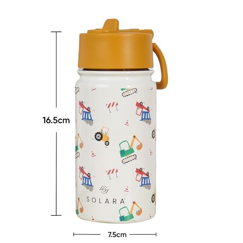SOLARA Water Bottle for Kids 450ml, Kids Water Bottle, Sipper Bottle for Kids, Thermosteel Kids Bottle, Stainless Steel Water Bottle for Kids, Straw Bottle for Kids, Fruit
