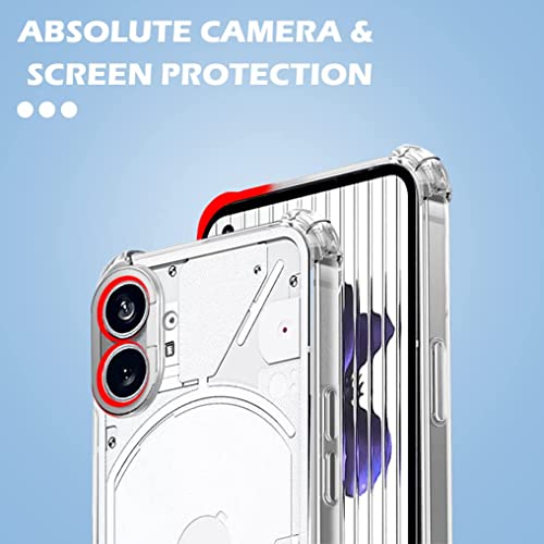 Zubitech Case for Nothing Phone 1 Case Cover Transparent Anti Scratch Case Shock Absorbent Bumper Protective Transparent Back Cover with Camera Protection for Nothing Phone 1 Clear