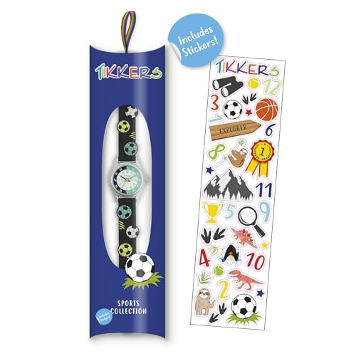 Tikkers Kids Time Teacher 3D Navy Football Silicone Strap Watch
