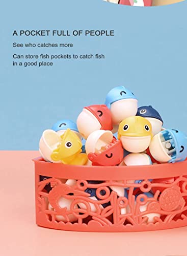 Fishing Game Play Set,Magnetic Fishing Games with 55 Fish, 4 Poles, & Rotating Board w/ On-Off Music, Learning Math Balance, Educational Preschool Counting Set for 3 4 5 6 7 Year Old Boy Girl (pink)