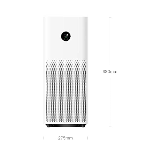 Xiaomi Smart Air Purifier 4 Pro App/Voice Control,Suitable For Large Room Smart Air Cleaner Global Version, 500 M3/H Pm Cadr, Oled Touch Screen Display - Mi Home App Works With Alexa - White