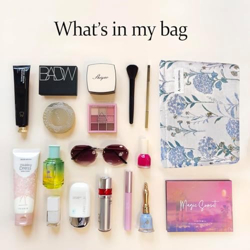 SYOSI Makeup Bag for Women, Cosmetic Pouch Travel Makeup Bag Large Capacity Canvas Makeup Bag Makeup Organizer Bag with Zipper for Women and Girls (Leopard)