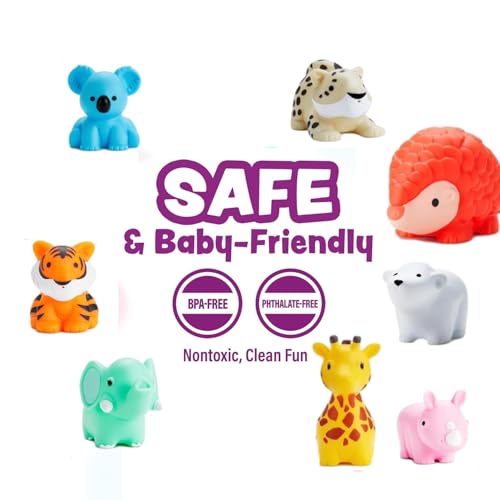 AM ANNA Bath Toys, 8 PCS Cute Animal Baby and Toddler Bath Toy for Toddlers 1-3 2-4, Floating Toys for 1 Year Old Boy Girl, New Born Baby Bathtub Water Toys, Preschool Toddler Pool Toys