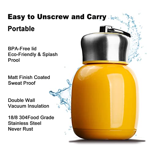 200ml Small Vacuum Insulated Water Bottle Portable Leak Proof Stainless Steel Thermal Cold Hot Bottle for Kids Women School Office Lunch Coffee