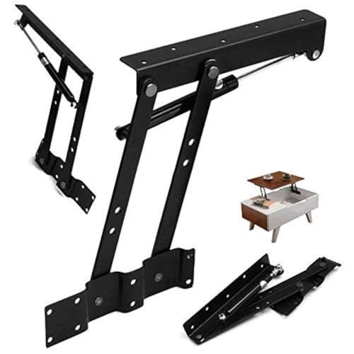 MSOBAIW 1 Pair Lift Up Top Coffee Table Mechanism Spring Hinge Hardware Fitting Table Hinge for Furniture Accessories, Multi-Functional Pneumatic Gas Spring Lift Support for Coffee Table