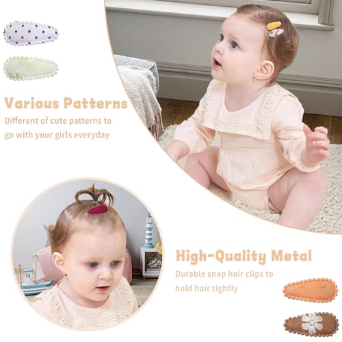 40 PCS Snap Hair Clips for Girls Flower Patterns Girl Hair Clips Floral Print Toddler Hair Clips Baby Hair Clips Cute Baby Girls Fine Hair Barrettes Hair Accessories for Infants Toddler Baby Girls