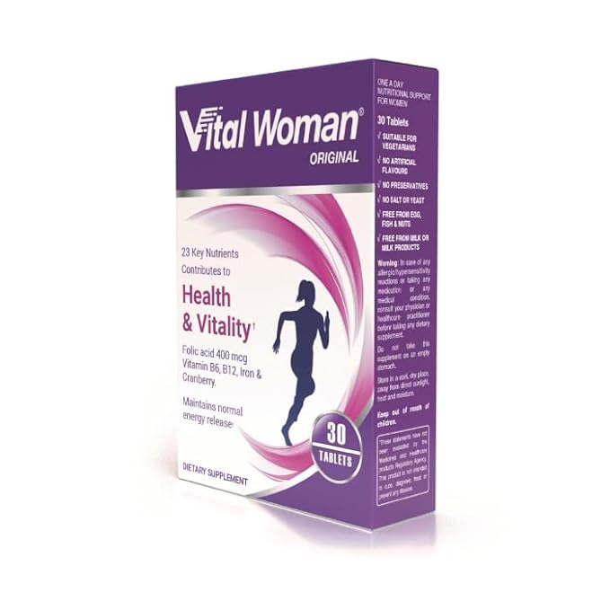 Vital Healthcare Woman Original - 30 Tablets | Supports Energy, Immunity, Hormonal Balance, and Overall Health | Includes Vitamins B6, B12, Iron & Cranberry | Daily Multivitamin for Women