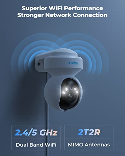 Reolink 5MP E1 Outdoor PTZ Out Door WiFi Security Camera with Motion Spotlights, Auto Tracking, 2.4 / 5GHz Wi-Fi Home Surveillance Cam, Color Night Vision, 3X Optical Zoom, Human/Vehicle Alerts
