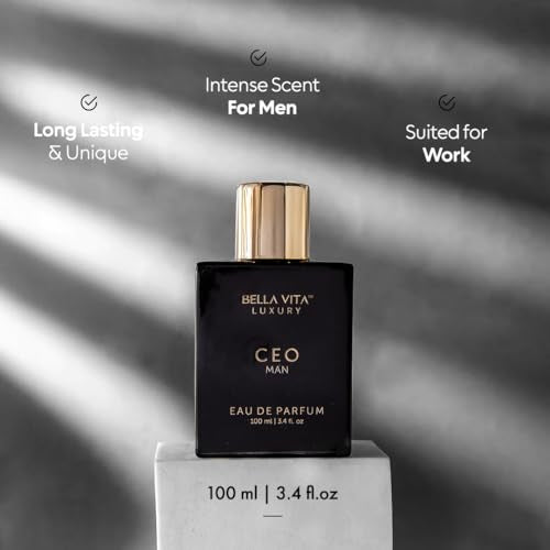 BellaVita Luxury CEO Man Eau De Parfum | Perfume for Men with Lemon, Lavender, Tonka, Mandarin & Vetiver | Long-Lasting Woody Fragrance | Mens Perfume, Fresh Fragrance for Man, Gift for Men,100 ml