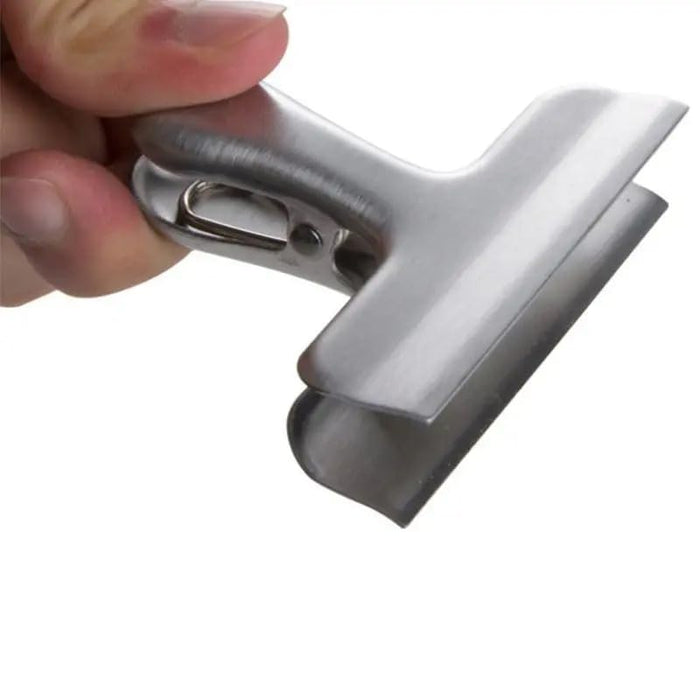 10pcs Metal Chip Food Bag Clips Universal Home Kitchen Food Snack Clips Stainless Steel Snack Bag Sealing Clip Clamp 7.6x6.2cm