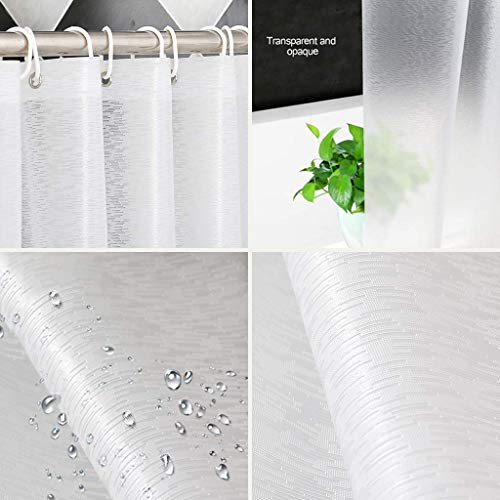 ZHCHL Translucent Bathroom Shower Curtain 120X200cm, Waterproof Bamboo Pattern Bathroom Curtains Made,Frosted Translucent Weighted Hem Curtain, for Bathroom